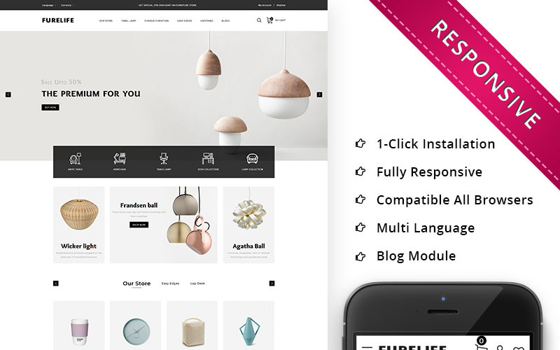 мебельный магазин отзывчивый шаблон opencart