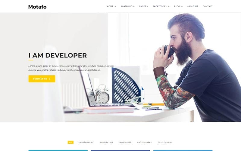 шаблон сайта motafo minimal portfolio