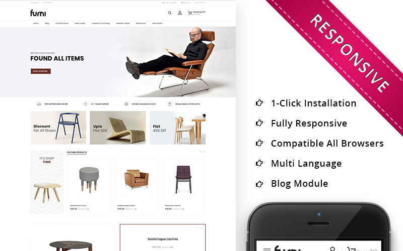 мебельный магазин отзывчивый шаблон opencart