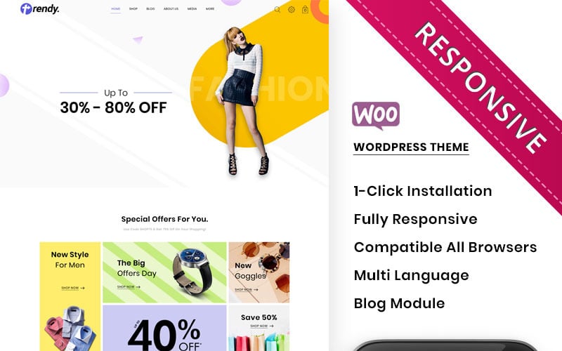 модный магазин отзывчивая тема woocommerce