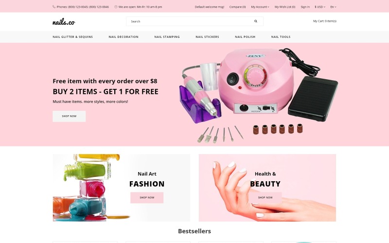 магазин косметики многостраничный стильный шаблон opencart