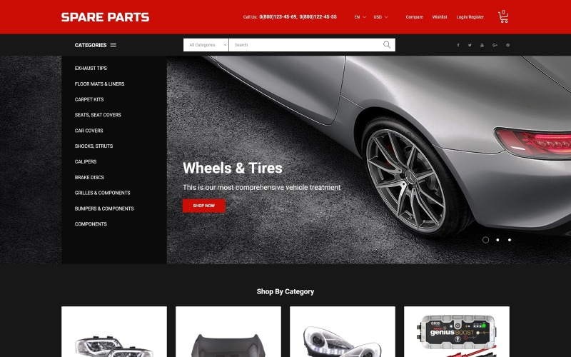 автомобильные запасные части clean bootstrap ecommerce prestashop theme