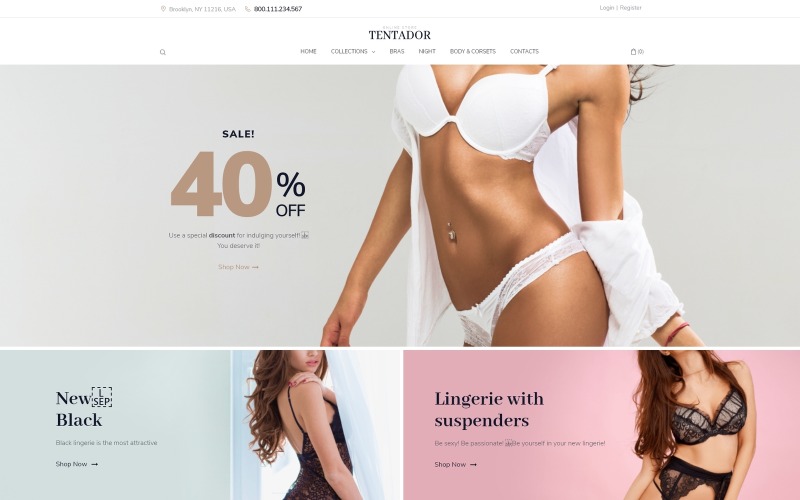 lingerie ecommerce modern elementor woocommerce theme