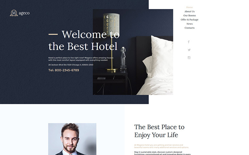 Hotel Moto CMS HTML Template
