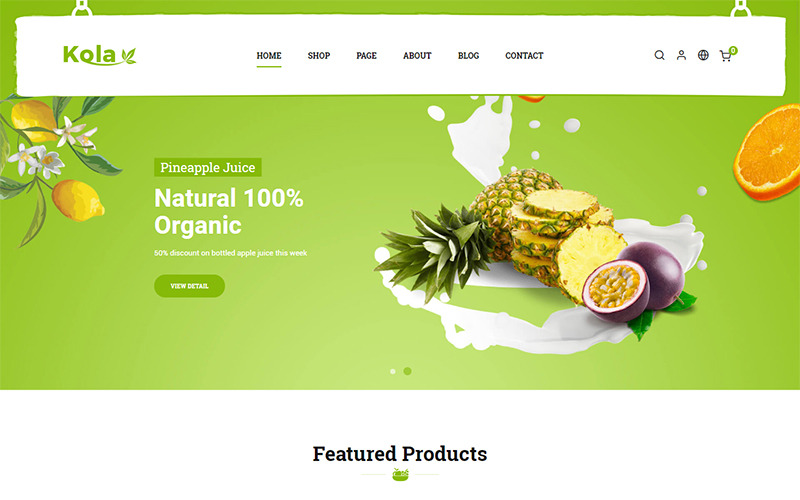 kola organic &amp; food prestashop тема
