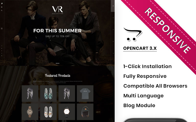 vr collection fashion store отзывчивый шаблон opencart