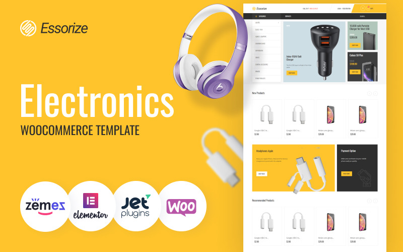 электроника электронная коммерция классическая тема elementor woocommerce