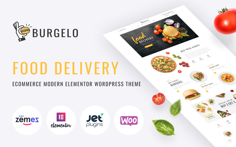 доставка еды электронная коммерция современный элементор woocommerce тема