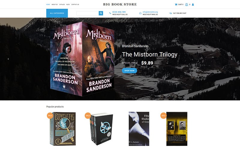 шаблон электронной коммерции big book store motocms
