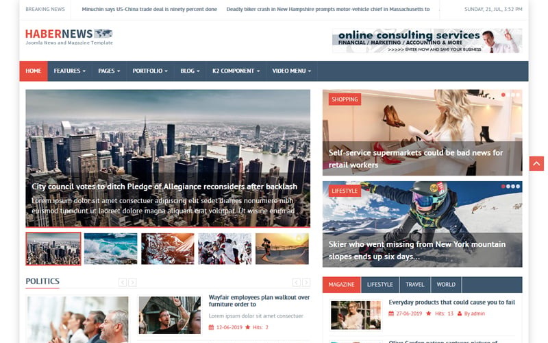 шаблон habernews news and magazine joomla