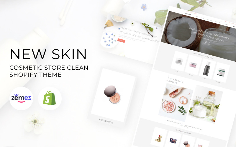 косметический магазин электронная коммерция чистая тема shopify