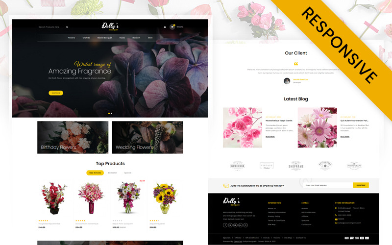 Flowers Bouquet OpenCart Template