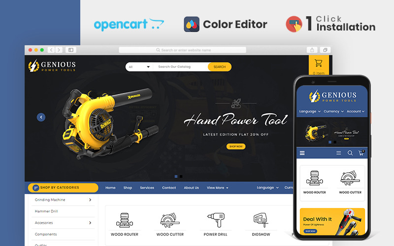 genious power tools шаблон opencart