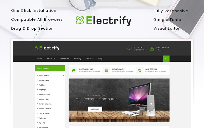тема цифрового магазина shopify