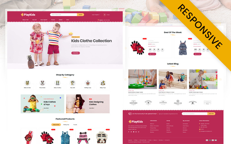 детский магазин opencart шаблон