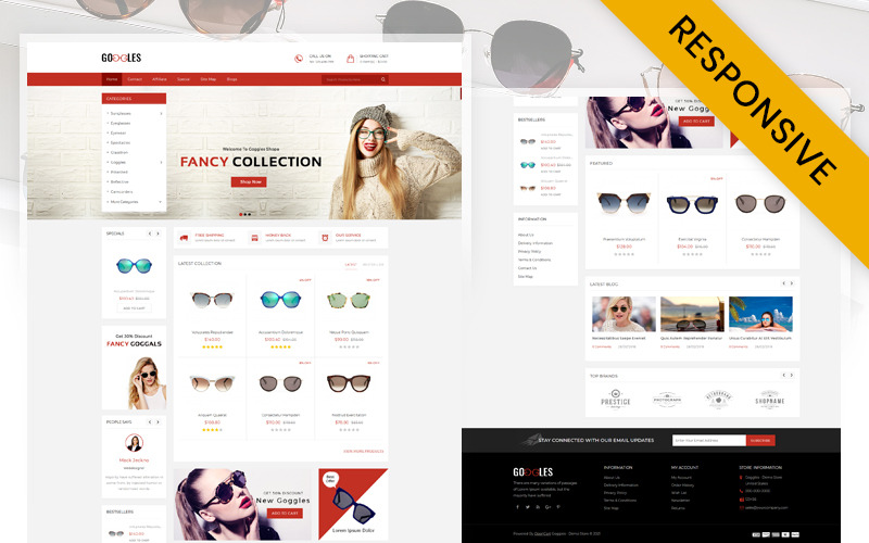 шаблон opencart магазина googles store