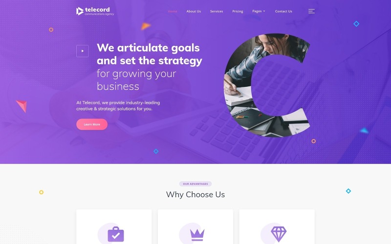 цифровой маркетинг многостраничный креативный html шаблон сайта