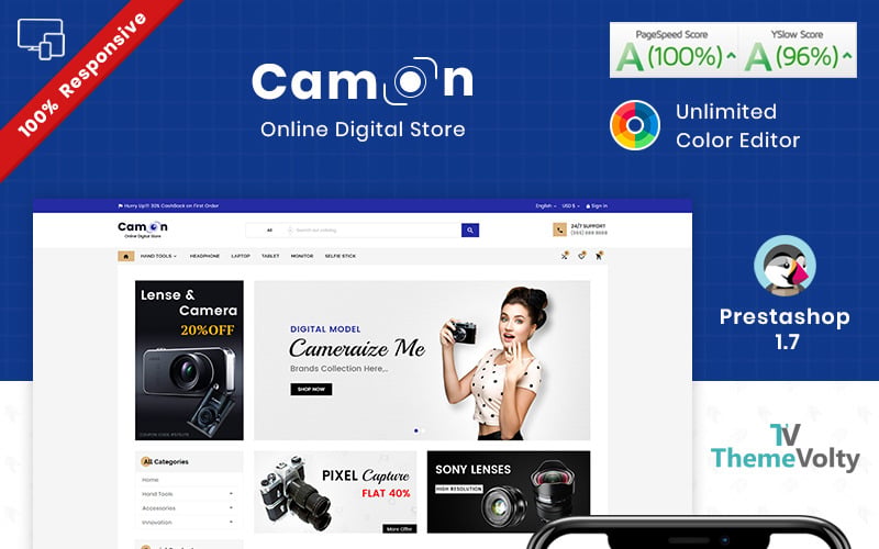 электронный магазин prestashop тема