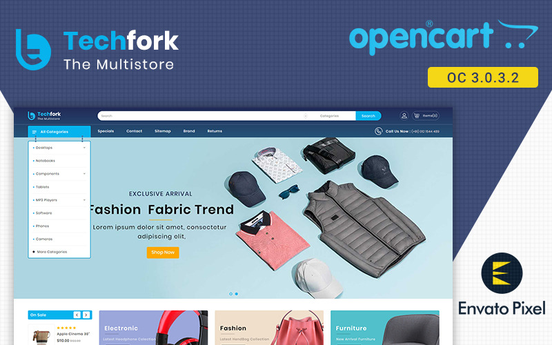 шаблон opencart магазина электроники