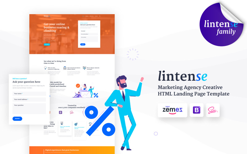 маркетинговое агентство креативный html шаблон целевой страницы