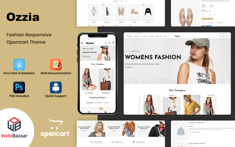 универсальный магазин модной одежды opencart шаблон