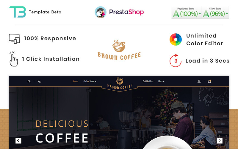 тема кофейного prestashop
