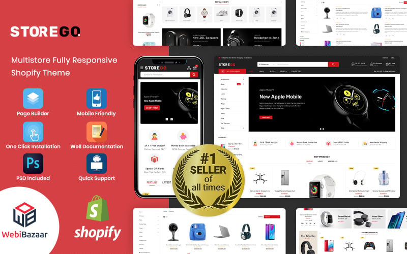 многоцелевая премиальная электронная тема shopify