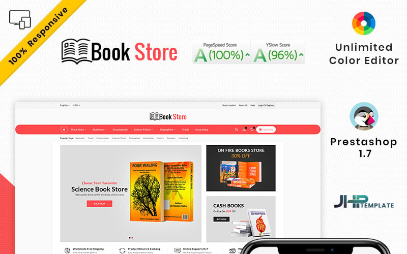 тема mega book mall prestashop