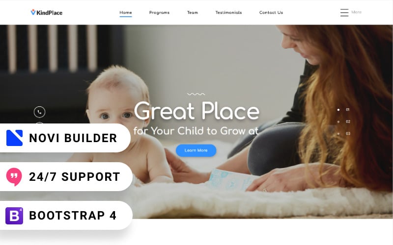 Novi Builder Preschool Center Landing Page Template