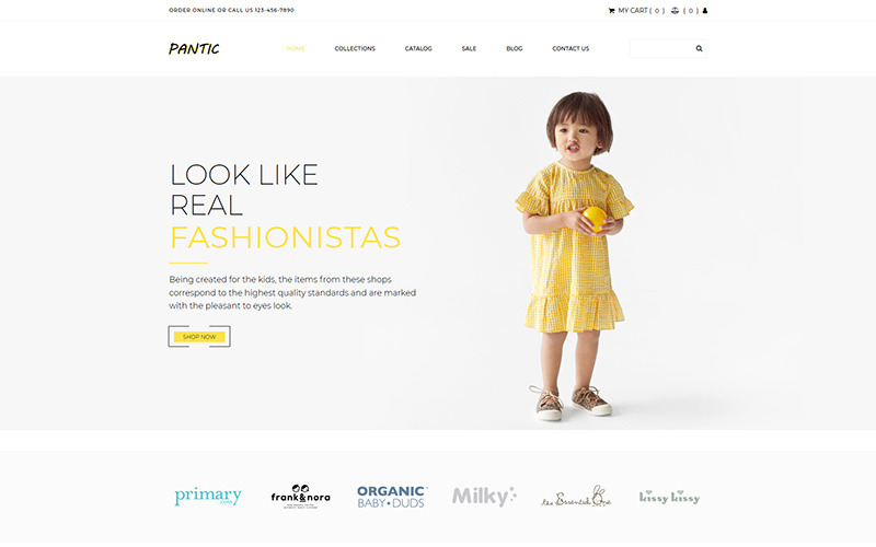 Kids Fashion MotoCMS Ecommerce Template