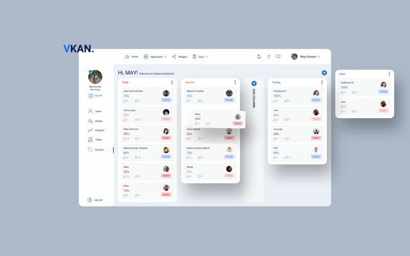 Download Sketch шаблон "Project Kanban Dashboard UI V2 Sketch Template" / Project Kanban Dashboard UI V2 Sketch Template - Sketch шаблон на тему графика 