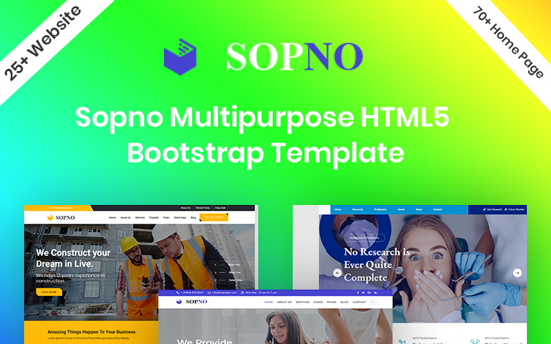 sopno универсальный html5 bootstrap шаблон сайта