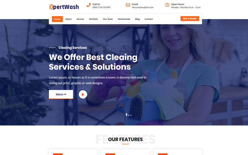 шаблон целевой страницы xpertwash