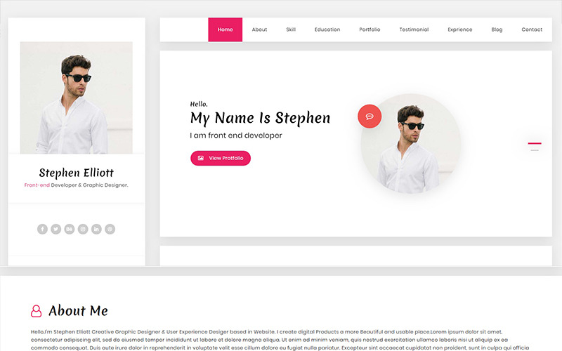 Resume HTML Landing Page Template
