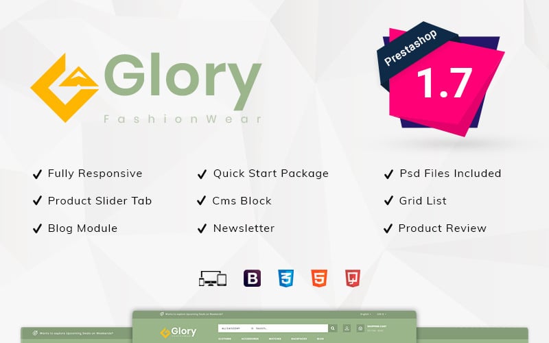 glory fashion wear prestashop theme