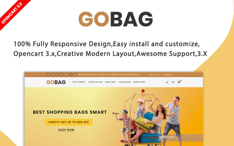 gobag отзывчивый сайт шаблон opencart