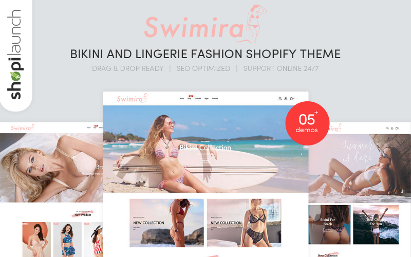 бикини и нижнее белье мода shopify тема