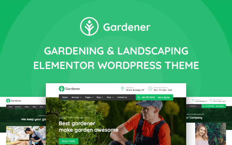 садоводство и озеленение wordpress elementor theme