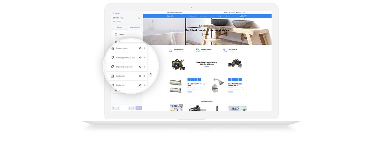 сантехника ecommerce modern shopify тема