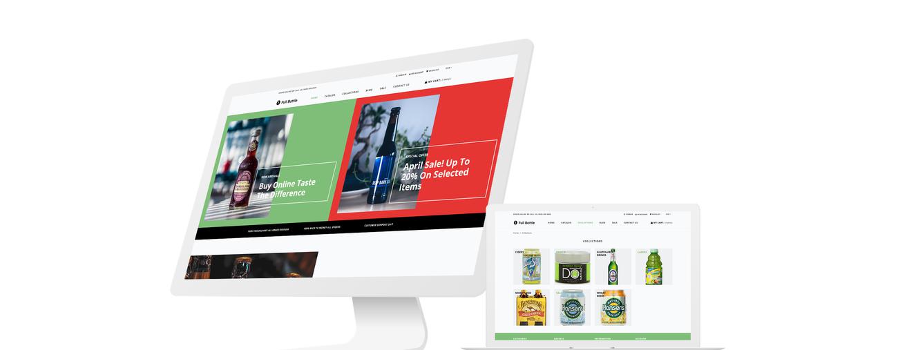 магазин напитков clean shopify theme