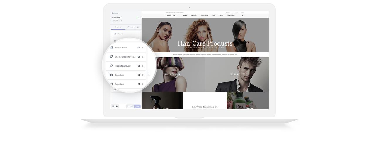 коммерция современная тема shopify