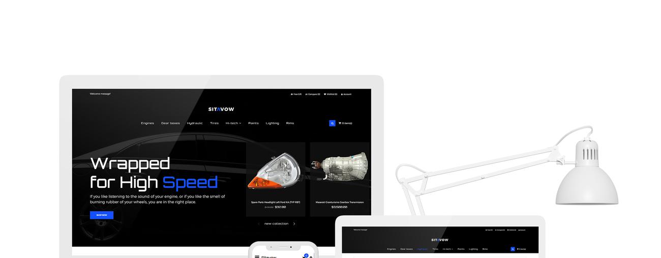 автозапчасти чистый шаблон opencart