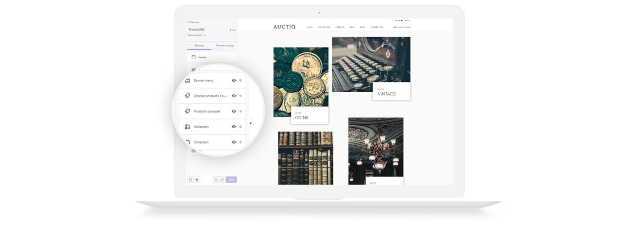 антикварный магазин clean shopify тема
