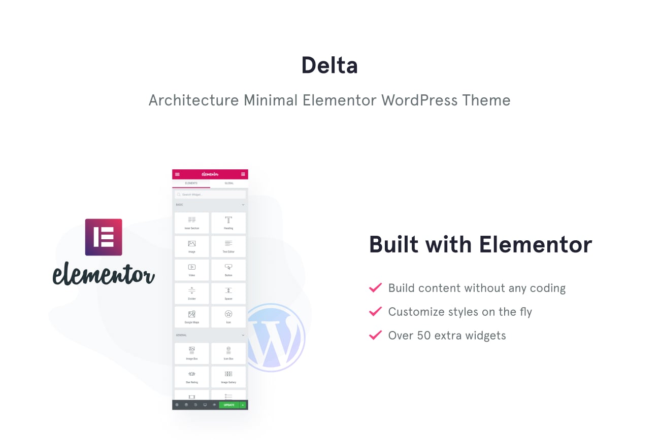 архитектура минимальная тема wordpress elementor