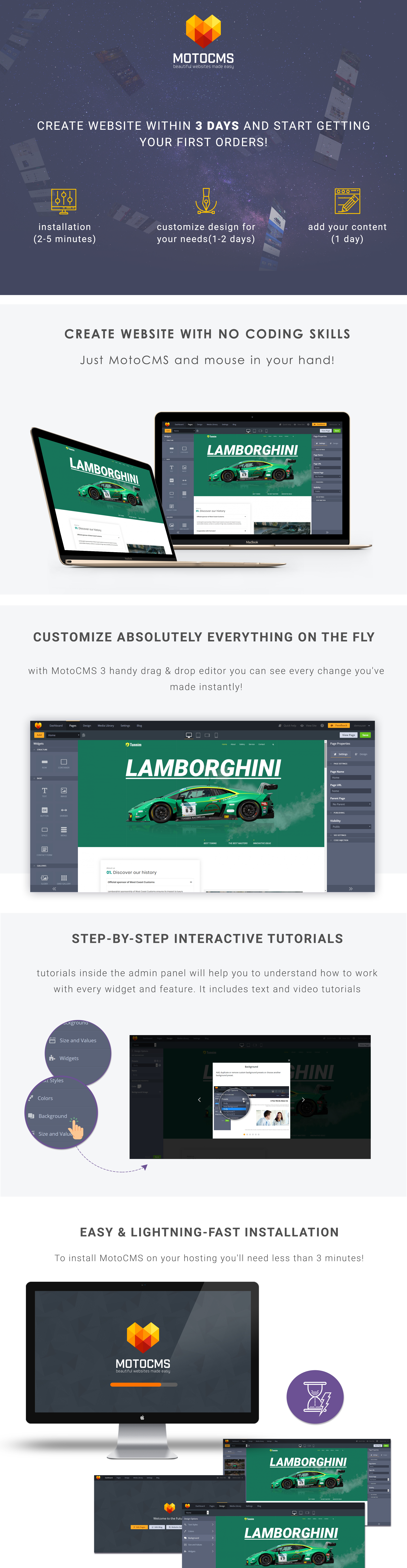 Car Tuning Moto CMS 3 Template