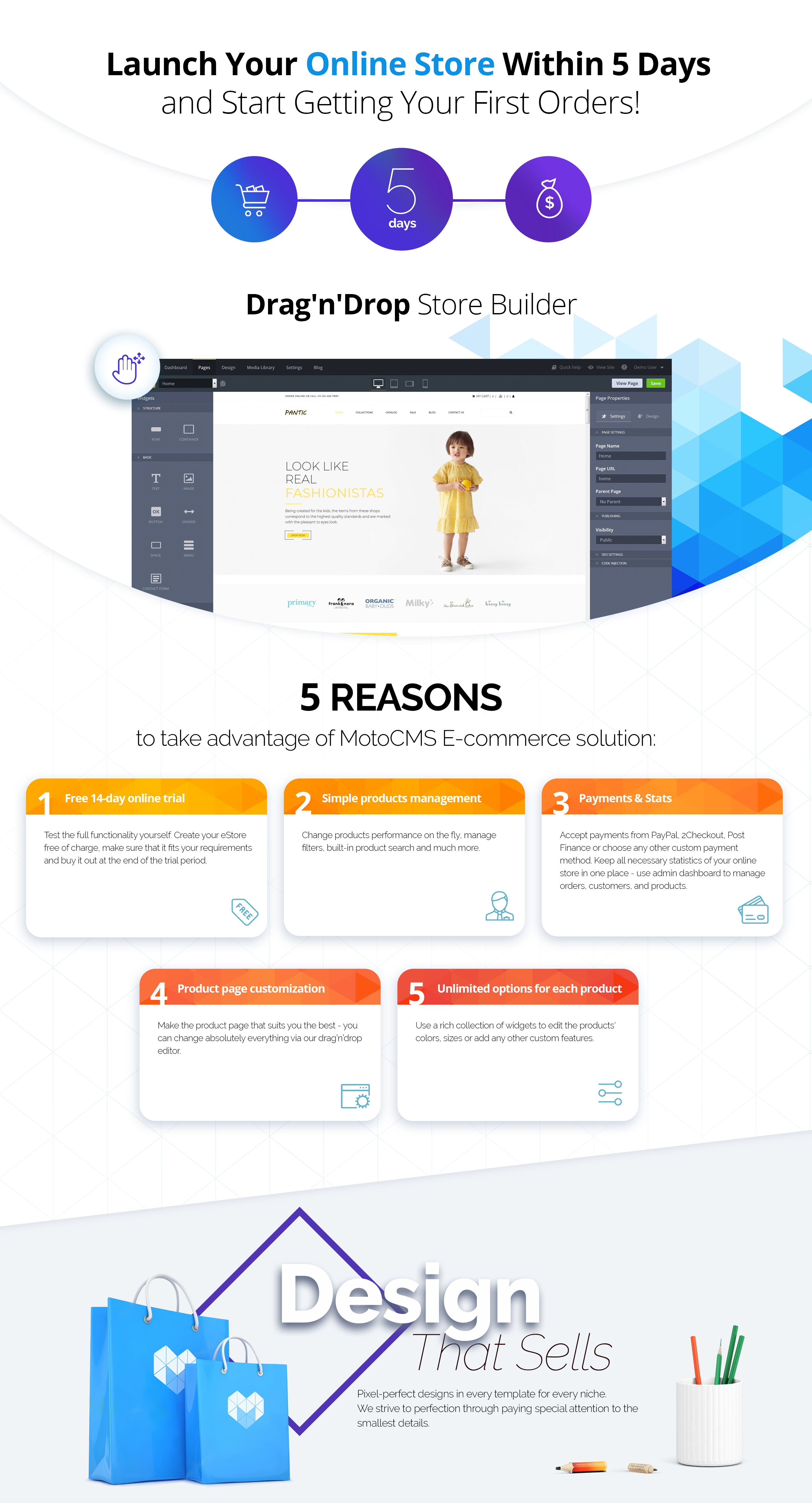 Kids Fashion MotoCMS Ecommerce Template
