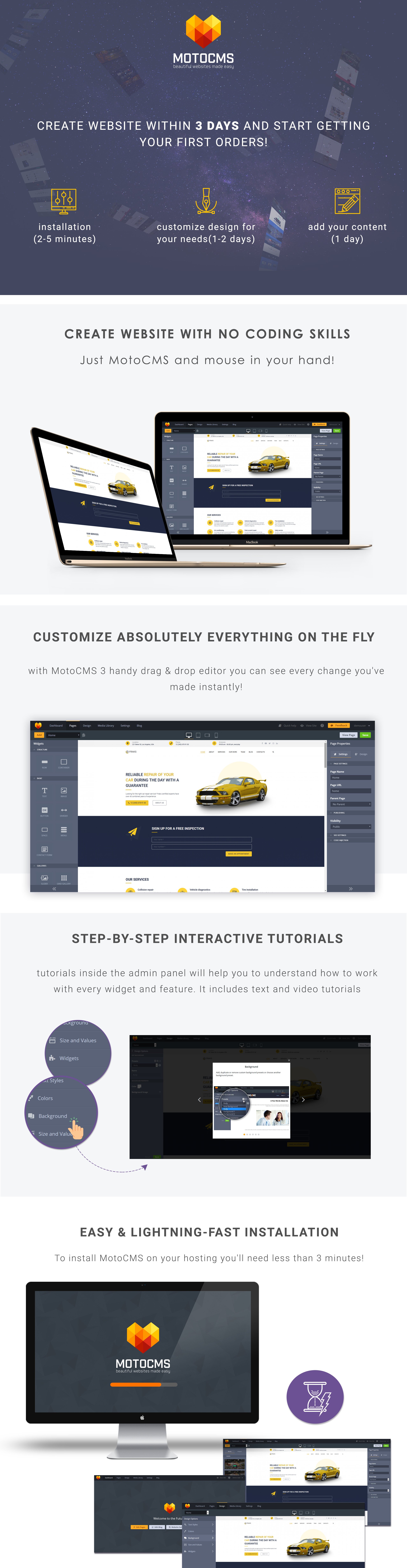 Car Repair Moto CMS 3 Template