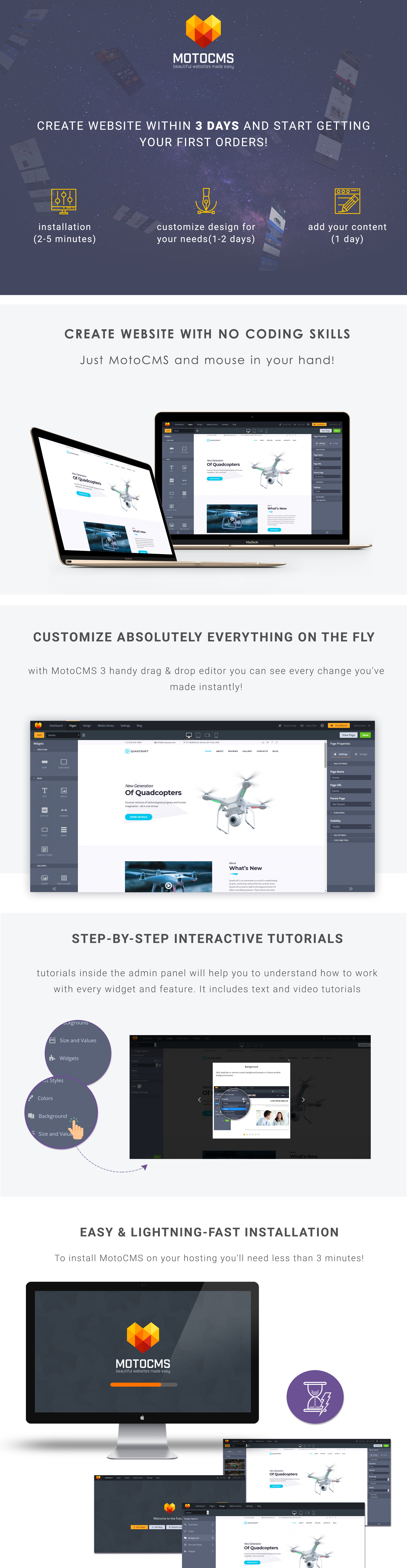 шаблон drone moto cms 3