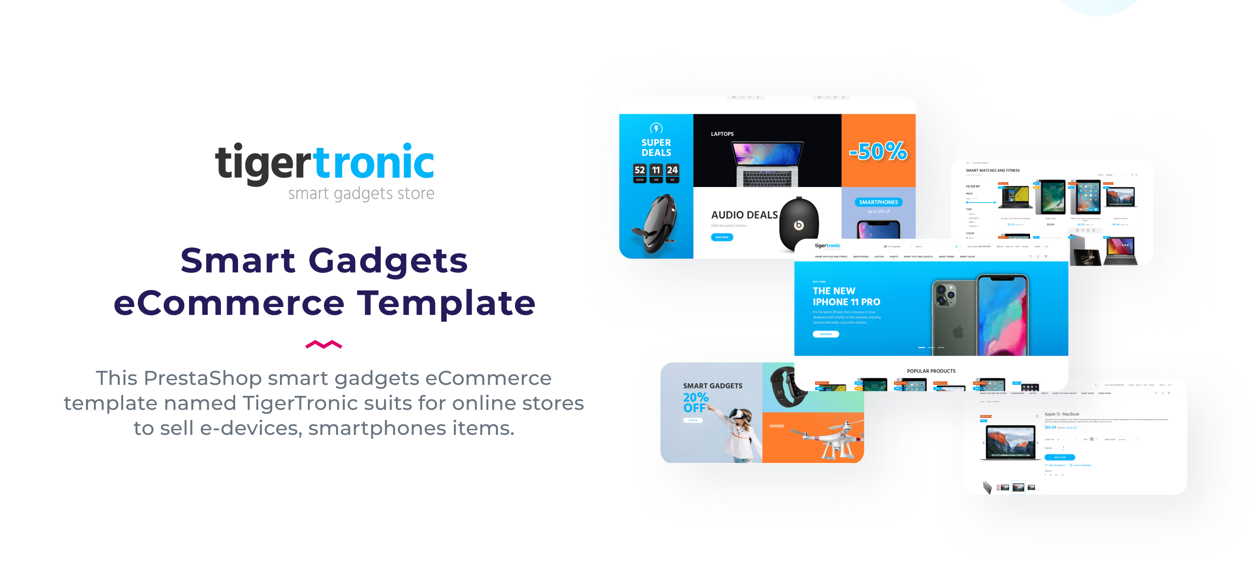 умные гаджеты электронная коммерция шаблон prestashop тема