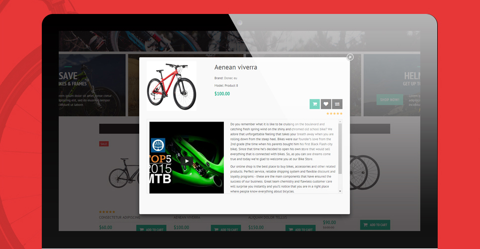 шаблон opencart велосипедного снаряжения